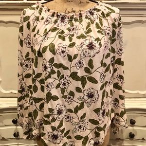 Lauren Ralph Lauren Floral Peasant Top MED NWT